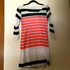 White, peach, grey tunic shirt size medium